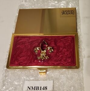 Fleur De Lis Ruby Crystal Card Holder